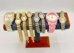 INCREDIBLE GROUP LOT OF LADIES GEMSTONE WATCHES- 8x BRAND NEW WATCHES