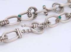 Vintage Sterling Silver Hoops and Oval Link Necklace