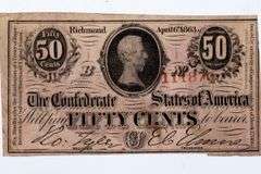 50 Cent T-63 Confederate States Note