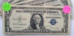 6 1935 E  Series  Unc $1 Silver Certificates