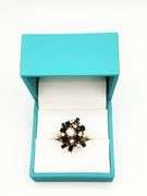 18KT GOLD BLUE SAPPHIRE & DIAMOND RING
