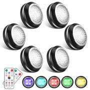 6pcs 4.5V RGB 3800-4000K Round Cabinet Light