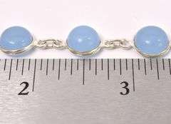 Iridescent Blue Gemstone Bracelet In Sterling Silver