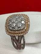 CERTIFIED BRAND NEW DIAMOND RING WITH ROSE GOLD ACCENT