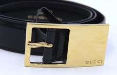 Vintage Gucci Skinny Belt with Gold Buckle