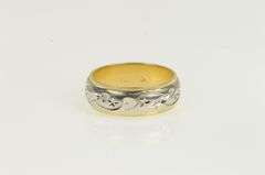 14K Yellow Gold 6.1mm Heart Star Scroll Pattern Vintage Band Ring