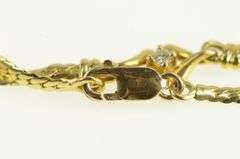 14K Yellow Gold Retro Diamond Square Knot Herringbone Bracelet