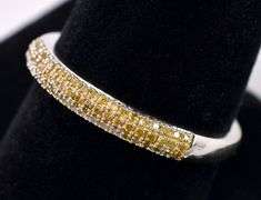 Phenomenal Yellow Diamond Band Ring In White Gold