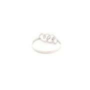 10K White Gold Diamond Interlocked Hearts Love Promise Ring