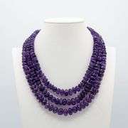 Majestic 1260 Cttw 4 Strand Natural Amethyst Necklace