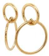 Polished Double Loop Drop Earrings in 18K