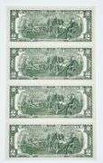 Uncut Currency Sheet 4 x $2 1976 UNC