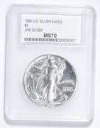 MS70 1989 American Silver Eagle - .999 Fine Silver - Graded PCC