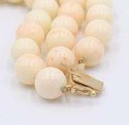 Vintage Angel Skin 3 Row 10-11mm Coral Bracelet
