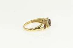 10K Yellow Gold Heart Garnet Diamond Halo Love Romantic Ring