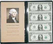 Uncut Currency Sheet 4 x $1 2003A UNC