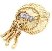 0.06ctw Diamond Fan Shaped Tassel Ring in 18K