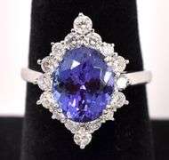 Lavish Tanzanite and Diamond Ring in Platinum