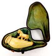 Antique Meerschaum Horse Pipe w/Leather Case