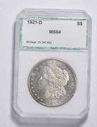 MS64 1921-D Morgan Silver Dollar - Graded PCI