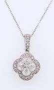 Set of 925 Stering Silver Diamond Pendant on Chain with Matching Earrings
