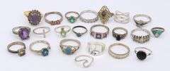 Big Group Lot of Vintage 925 Sterling Silver Rings