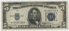 Very Scarce 1934-D Series $5 Silver Certificate STAR note