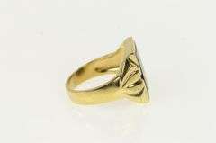 10K Yellow Gold G Compass Square Engraved Black Onyx Men's Ring