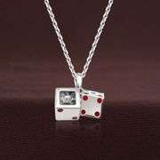 'Vegas Passion" solid sterling silver with center stone dancing pendant