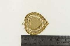 14K Yellow Gold 1950's Heart Love Symbol Photo Locket Pendant