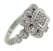 925 Sterling Silver Judith Ripka Cubic Zirconia Flower Ring