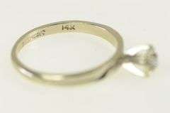 14K White Gold 1940's Diamond Classic Simple Promise Ring
