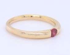 Handsome Yellow Gold Ruby Stacking Ring