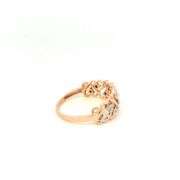 10K Rose Gold Vintage Diamond Heart Love Wedding Band Ring