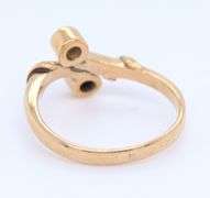 Charming Yellow Gold Diamond Bypass Ring