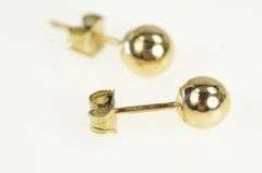 10K Yellow Gold 5.0mm Round Simple Classic Ball Stud Earrings