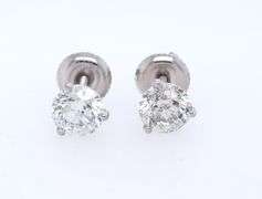 1.55ctw Round Diamond Solitaire Stud Earrings in 14K