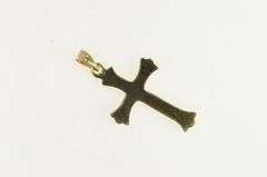14K Yellow Gold Cross Christian Faith Traditional Jesus Charm/Pendant