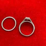 CERTIFIED 14K WHITE GOLD AND DIAMOND WEDDING SET 2.10 CARAT