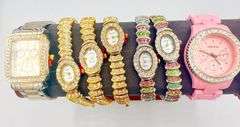 INCREDIBLE GROUP LOT OF LADIES GEMSTONE WATCHES- 8x BRAND NEW WATCHES