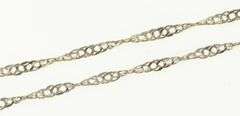 14K White Gold 2.0mm Singapore Spiral Twist Link Chain Necklace