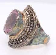 Vintage Sterling Silver Pink Spinel Ring