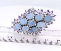 Vintage 925 Sterling Silver opal and Tanzanite Ring
