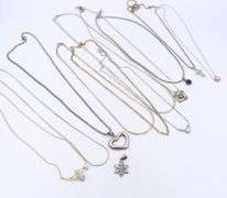 Group Lot of Vintage 925 Sterling Silver Chains and Pendants