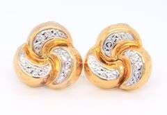 925 Sterling Silver 3 Half Moon Cubic Zirconia Earrings