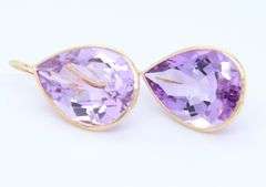 Favorite Yellow Gold Bezel Set Amethyst Earrings