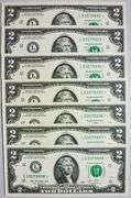 (7) Superb Crisp 2013 $2 Star Replacement Notes San Francisco-Consecutive!