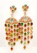 TOURMALINE AND DIAMOND CHANDELIER EARRINGS