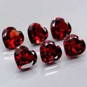 Top tier 5.63ct heart cut cherry red Garnet set