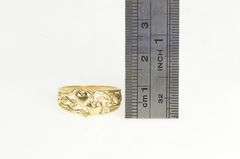 14K Yellow Gold Vine Leaf Heart Vintage Love Statement Band Ring